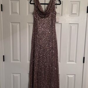Glamorous Sequin Maxi Dress in Sparkling Brown